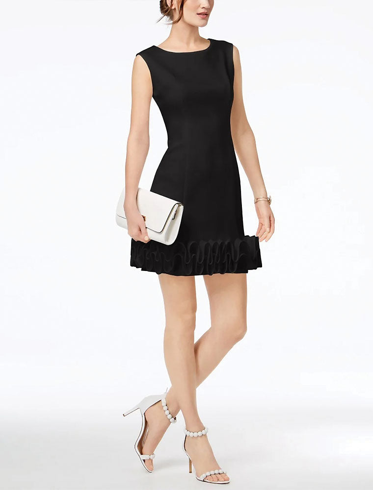 Bottom Ruffle Cocktail Dress, Black