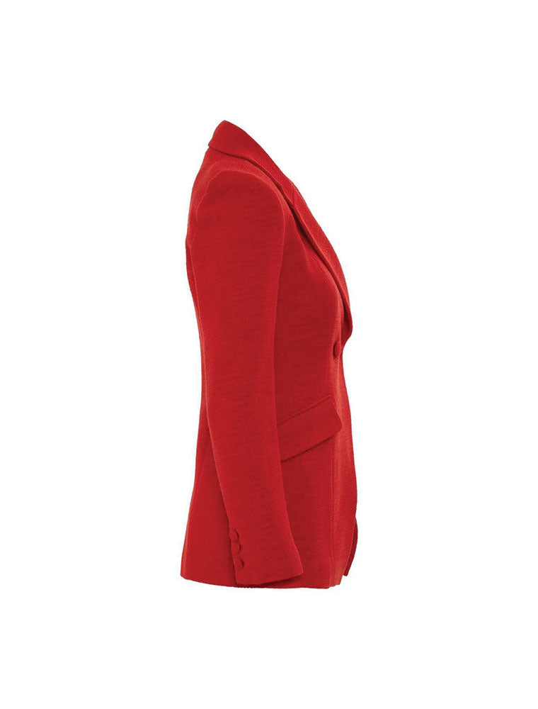 Classic Tailored Double-Breasted Blazer, Red