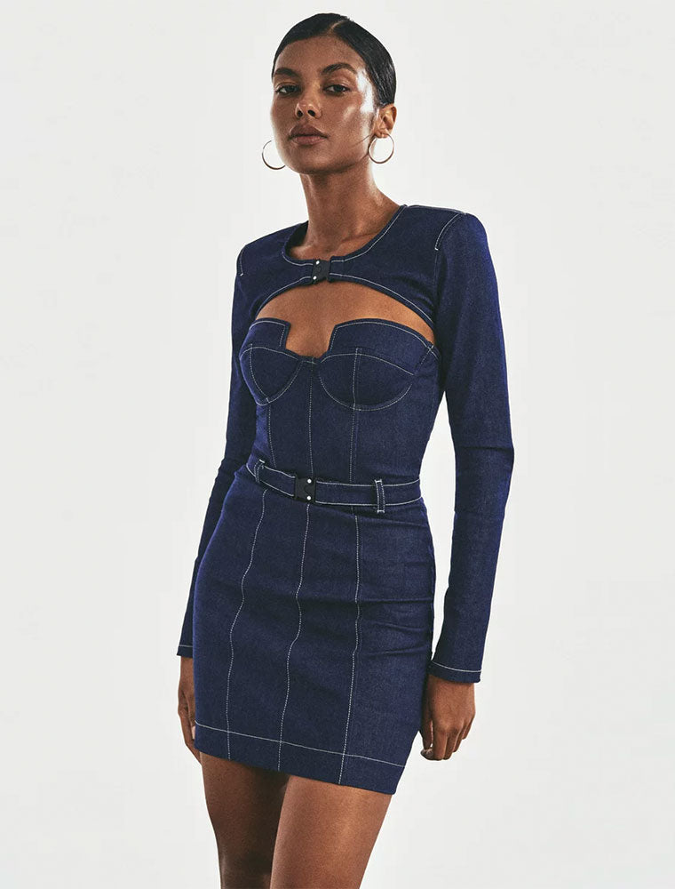 Denim Set: Dress with Cover Up, Blue