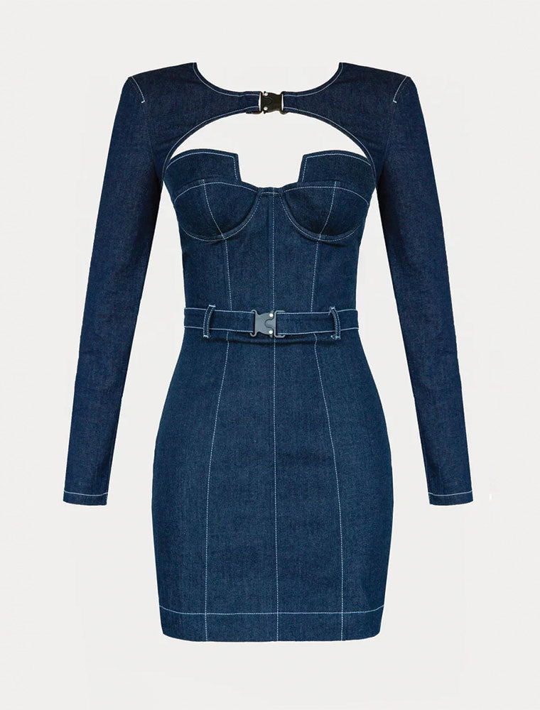 Denim Set: Dress with Cover Up, Blue