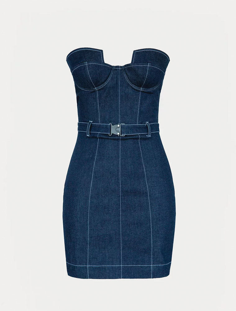 Denim Set: Dress with Cover Up, Blue