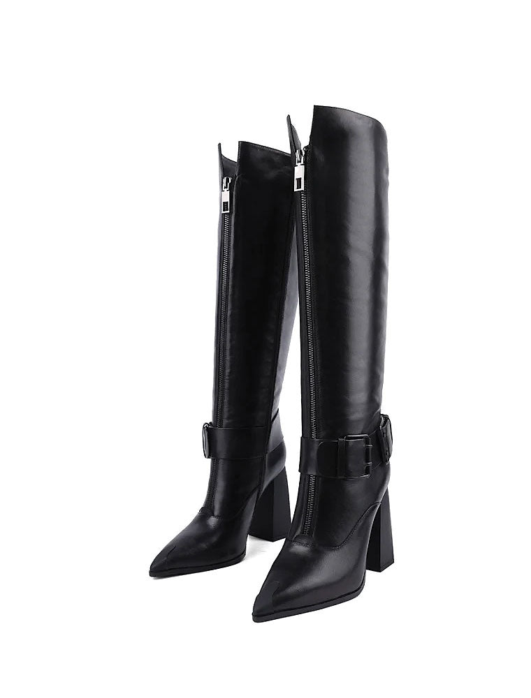"Devil is in Details" Tall Boots, Black