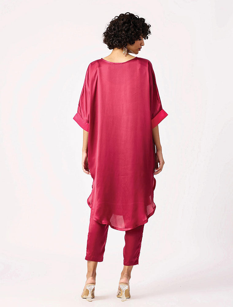 Jade Tunic Set, Wine Red / Hot Pink
