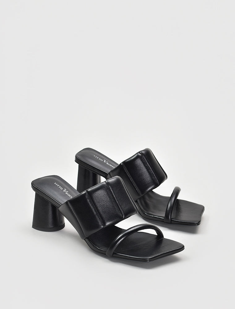 Modern Style Geometrical Cut Sandals, Black