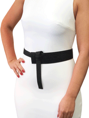 Leather Knotted Belt, Multicolor Print