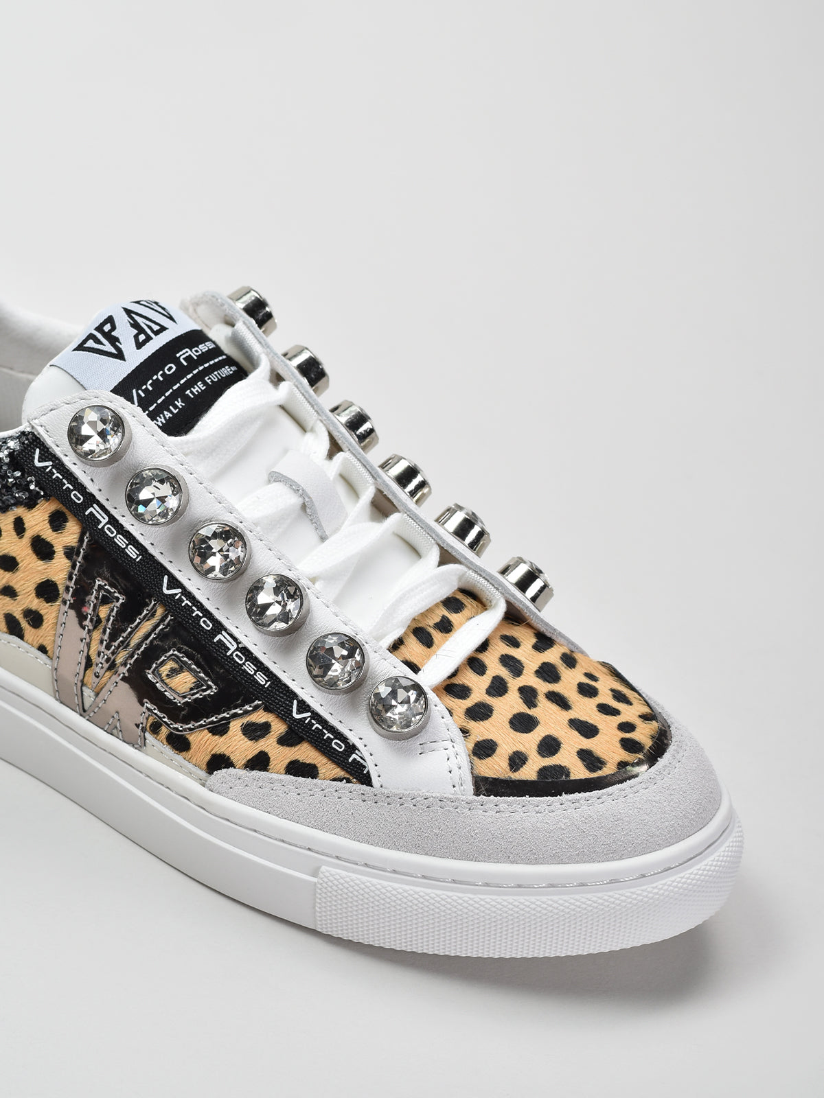 Abstract Cheetah Sneakers with VR Logo, Multicolor