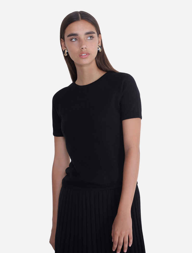 Basic Short Sleeve Top, Black