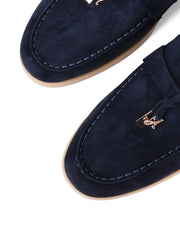 Classic Suede Loafers with Tassels, Navy