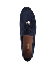 Classic Suede Loafers with Tassels, Navy
