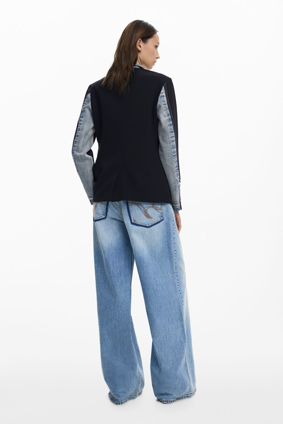 Denim Deconstructed Blazer, Black