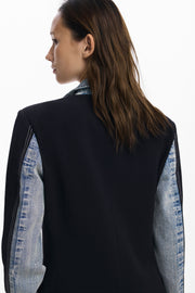 Denim Deconstructed Blazer, Black