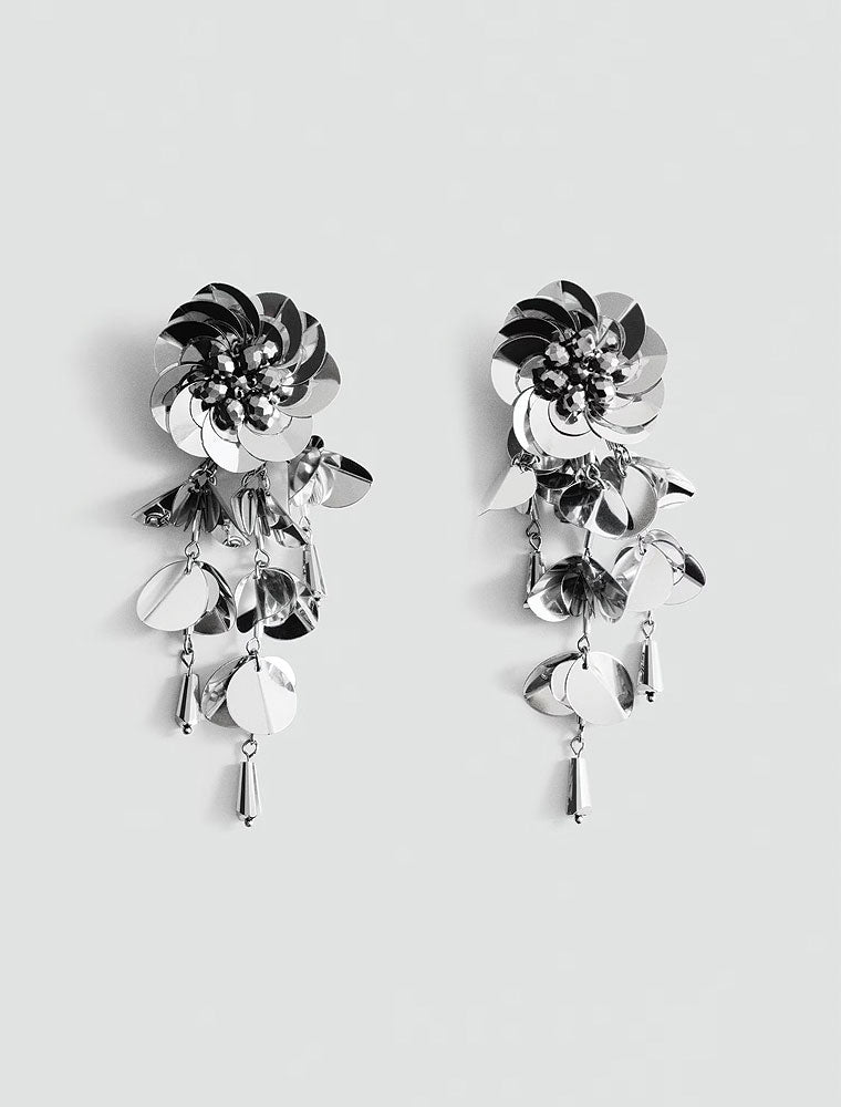 Falling Petals Silver Earrings