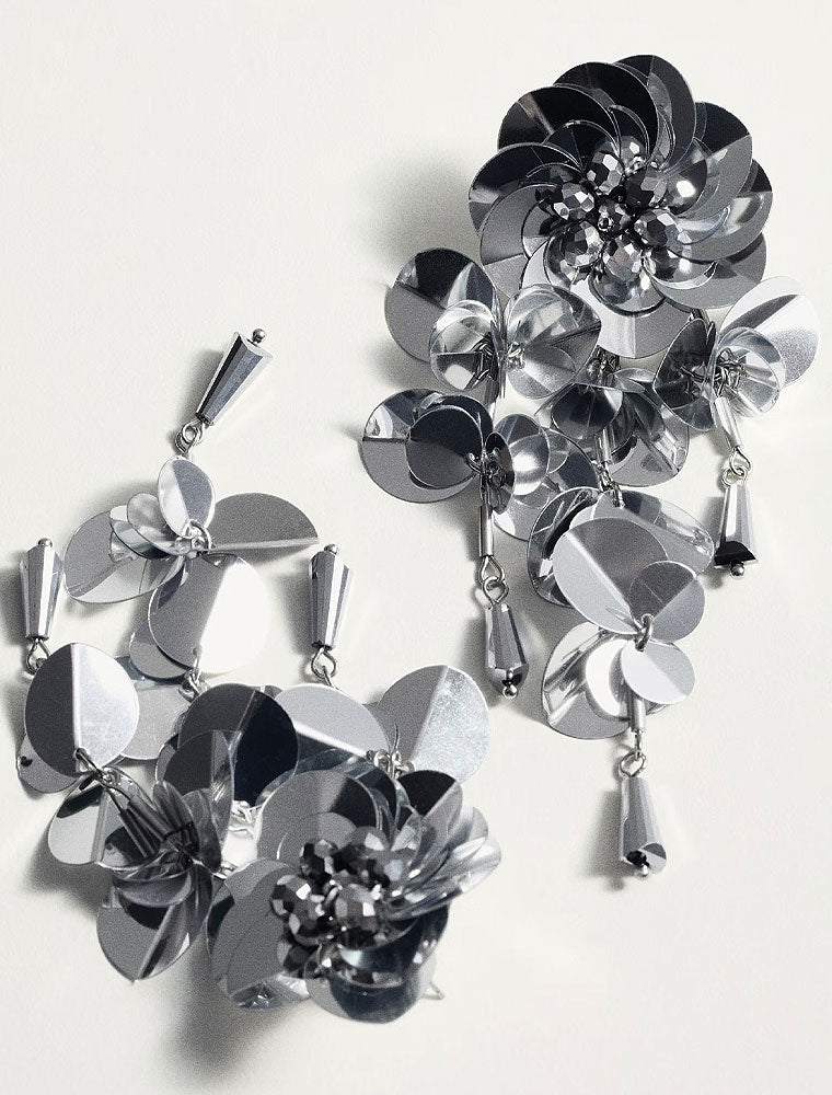 Falling Petals Silver Earrings