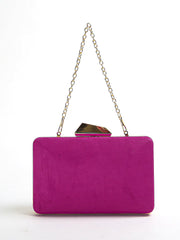 Framed Sculptural Clutch Bag, Fuchsia