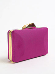 Framed Sculptural Clutch Bag, Fuchsia