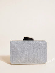 Framed Sculptural Clutch Bag, Silver