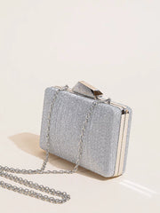 Framed Sculptural Clutch Bag, Silver