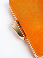 Framed Sculptural Clutch Bag, Orange