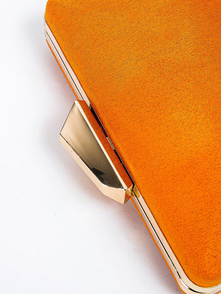Framed Sculptural Clutch Bag, Orange