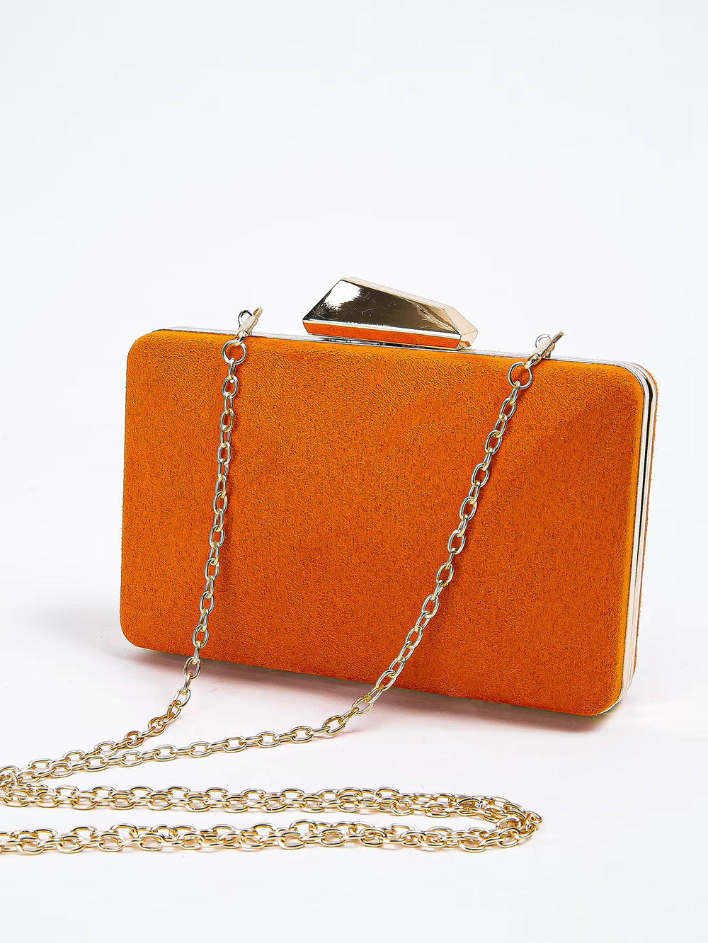 Framed Sculptural Clutch Bag, Orange