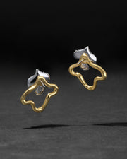 Freeform Pavé Crystal Jacket Earring, 14K Gold over Brass