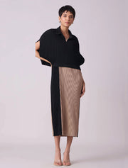 Josie Dual Color Dress, Black / Beige