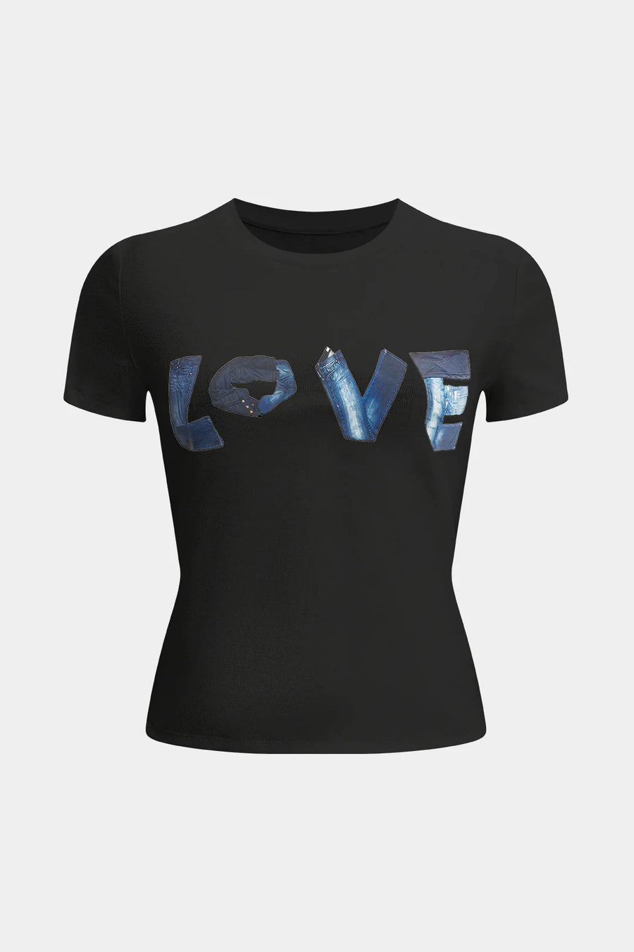 "Love" Cotton T-Shirt, Black