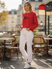 "Paris" Cashmere Jumper, Red