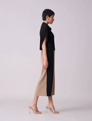 Josie Dual Color Dress, Black / Beige
