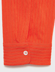 Textured Button Down Shirt, Orange