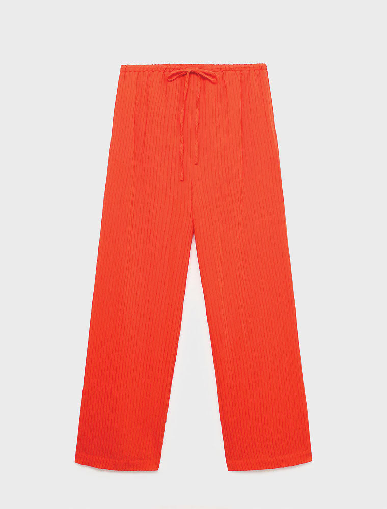 Textured Relaxed Pants, Orange