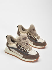 Winter Suede Sneakers, Multicolor Beige