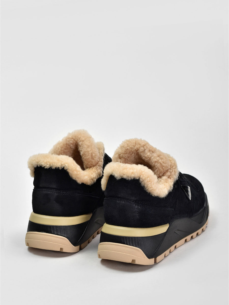 Winter Suede Sneakers, Multicolor Black