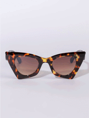 Plastic Cat-Eye Frame Sunglasses, Tortoise