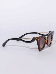 Plastic Cat-Eye Frame Sunglasses, Tortoise