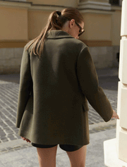 Utility Style Jacket with Belt, Army Green