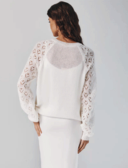 Knit Loose Jumper with Reglan Cut Sleeves, Off White