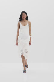 Santorini Crochet Midi Dress, Off-white