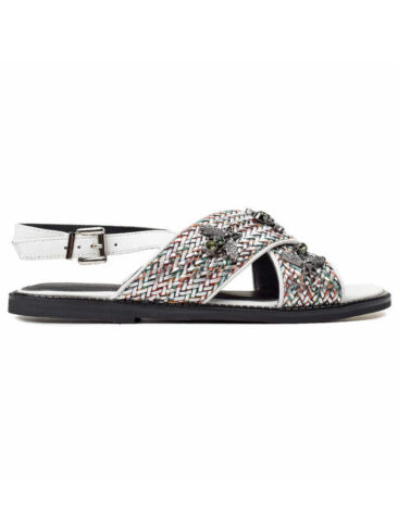 VITTO ROSSI // SUMMER BEE LEATHER SANDALS, WHITE