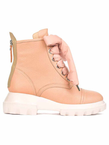 VITTO ROSSI // CHUNKY FRONT LACE LEATHER BOOT, BLUSH PINK