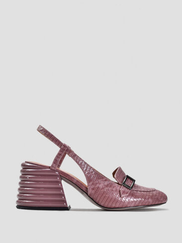 VITTO ROSSI // CHUNKY RIBBED HEEL SANDALS, ROSE