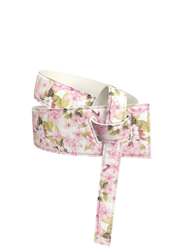 PEcado // LEATHER KNOTTED BELT, FLORAL PRINT