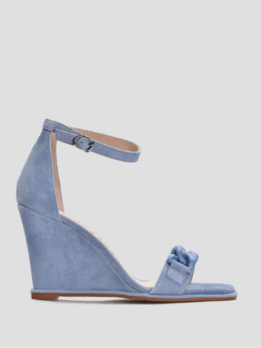 VITTO ROSSI // CHAIN WEDGE SANDALS, SKY BLUE