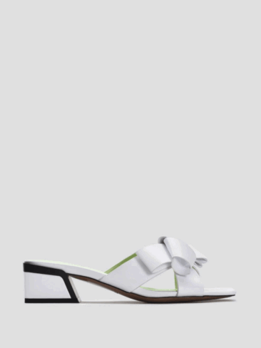 VITTO ROSSI // CRISS CROSS SANDALS WITH BOW, WHITE